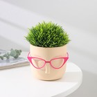 Кашпо для цветов со вставкой «Мари», 650 мл, d=11.5 см, h=10.5 см, бежевое - Фото 1