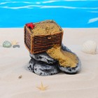 Декор для аквариума "Сундук с золотом", керамический,  22 x 15,5 x 15 см - фото 4164024