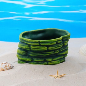 Декор для аквариума "Горшок для растений", керамический, 13 х 10 х 6,6 см, зелёный
