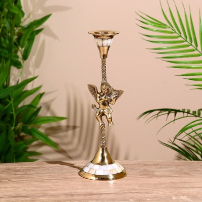 Подсвечник «Амур», 25.5 см, латунь, перламутр