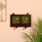 Вешалка настенная «Верблюды», 12×4×10 см, 2 крючка, дерево, МИКС - Фото 1