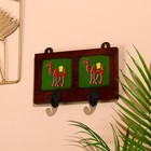 Вешалка настенная «Верблюды», 12×4×10 см, 2 крючка, дерево, МИКС - Фото 2