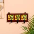 Вешалка настенная «Птички», дерево, 5.5×29×16.5 см, 3 крючка, МИКС - Фото 3