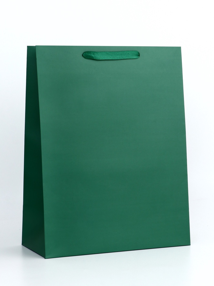 Пакет подарочный ламинированный «Зелёный», 31×40×14 см - Фото 1