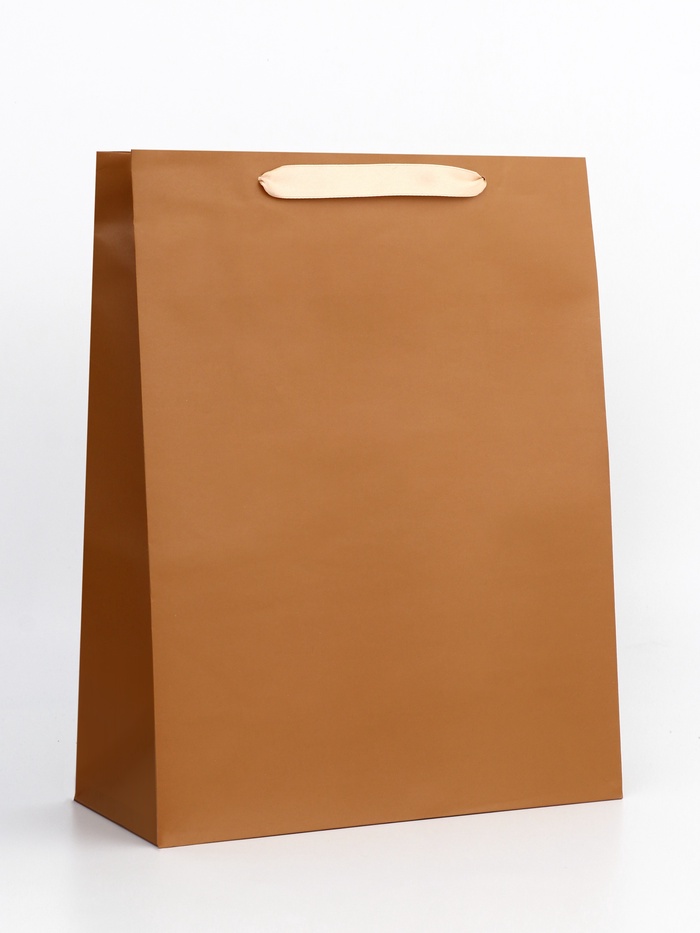 Пакет подарочный ламинированный «Коричневый», 31×40×14 см - Фото 1