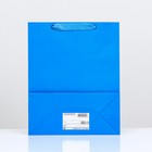 Пакет подарочный ламинированный «Синий», 26×32×12 см - Фото 2