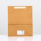 Пакет подарочный ламинированный «Коричневый», 26×32×12 см - Фото 2
