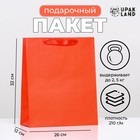 Пакет подарочный ламинированный «Красный», 26×32×12 см - Фото 1