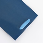 Пакет подарочный ламинированный «Синий», 18×23×10 см - Фото 2