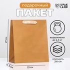 Пакет подарочный ламинированный «Коричневый», 23×27×11.5 см - Фото 1