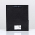 Пакет подарочный ламинированный «Чёрный», 23×27×11.5 см - Фото 2