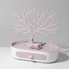 Подставка для украшений "Олень", овальная подставка, 26x25 см. цвет розово-белый - Фото 3