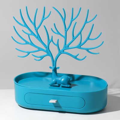 Подставка универсальная «Олень», овальная подставка, 26×25 см, голубая