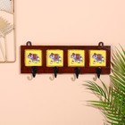 Вешалка «Караван. Слоны», 22×4×12 см, 4 крючка, дерево, МИКС - Фото 1