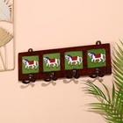 Вешалка «Караван. Лошади», 22×4×12 см, 4 крючка, дерево, МИКС - Фото 2