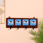 Вешалка «Караван. Лошади», 22×4×12 см, 4 крючка, дерево, МИКС - Фото 3