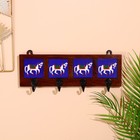 Вешалка «Караван. Лошади», 22×4×12 см, 4 крючка, дерево, МИКС - Фото 4