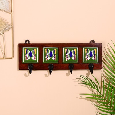 Вешалка «Караван. Бабочки», 22×4×12 см, дерево, 4 крючка, МИКС