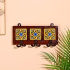 Вешалка "Цветы" дерево, 17*4*12см, 3 крючка  микс - Фото 3