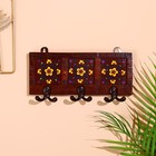 Вешалка "Цветы" дерево, 17*4*12см, 3 крючка  микс - Фото 4