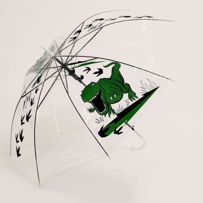 Зонт детский «Динозавр»‎ полуавтомат, прозрачный, d=90см - фото 1906345934