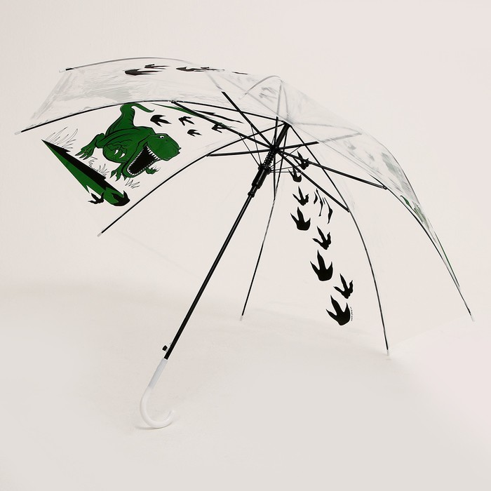 Зонт детский «Динозавр»‎ полуавтомат, прозрачный, d=90см - фото 1906345936