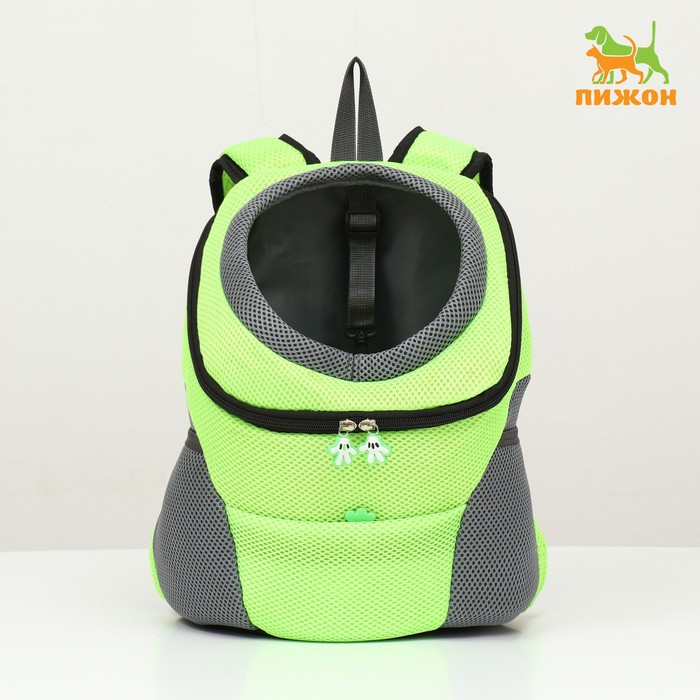 Рюкзак-переноска для кошек и собак, максимальный вес 10 кг, 30 х 16 х 34 см, зелёный - Фото 1