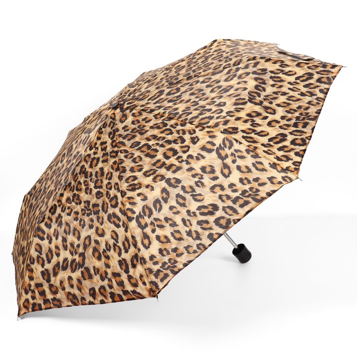 Зонт механический, 3 сложения, 8 спиц, R = 48 см, цвет МИКС