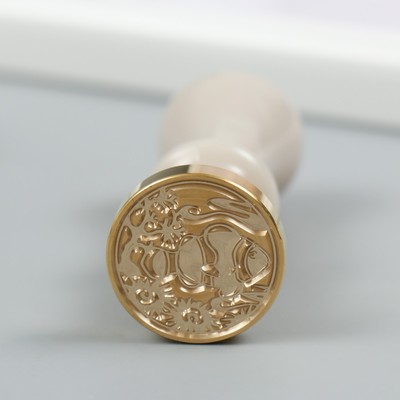 Печать для сургуча с пластиковой ручкой «Рыбка в море», 2.5×2.5 см