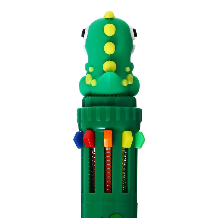 Ручка шариковая автоматическая 10-ти цветная, стержень 0,7мм, Дино МИКС
