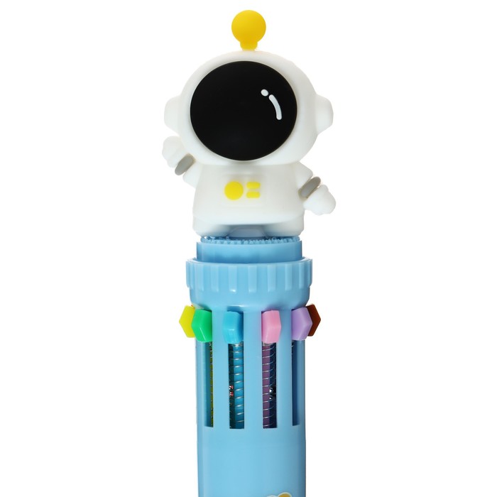 Ручка шариковая автоматическая 10-ти цветная, стержень 0,7мм, АстронавтМИКС