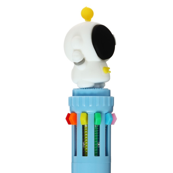 Ручка шариковая автоматическая 10-ти цветная, стержень 0,7мм, АстронавтМИКС