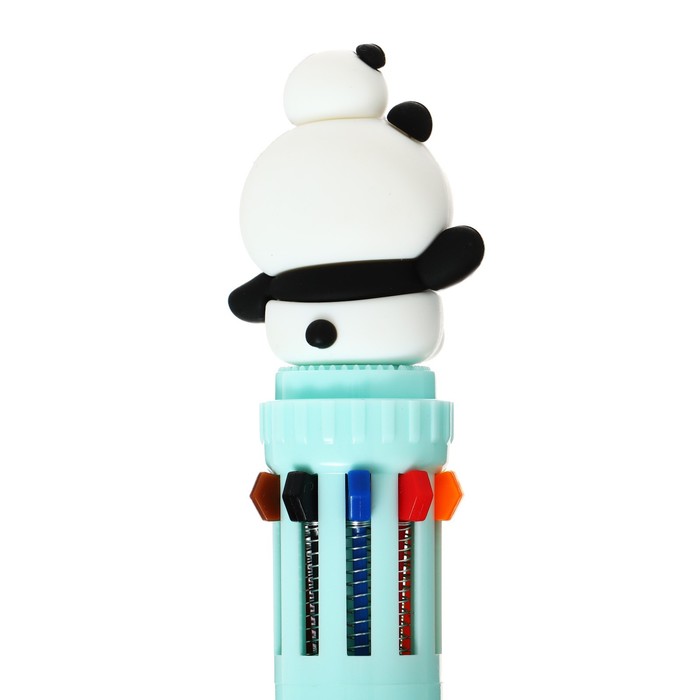 Ручка шариковая автоматическая 10-ти цветная, стержень 0,7мм, Панда МИКС