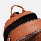 Рюкзак женский из искусственной кожи на молнии, 4 кармана, сумка, цвет коричневый - Фото 5