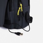 Сумка-слинг мужская из текстиля, с USB, цвет серый - Фото 4