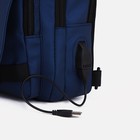 Сумка-слинг мужская из текстиля, с USB, цвет синий - фото 52468787