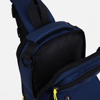 Сумка-слинг мужская из текстиля, с USB, цвет синий - фото 52468788