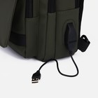 Сумка-слинг мужская из текстиля, с USB, цвет зелёный - Фото 4