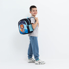 Рюкзак детский на молнии, 3 наружных кармана, цвет синий - фото 9897213
