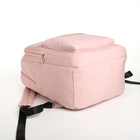 Рюкзак школьный из текстиля, 2 отдела на молниях, 3 кармана, цвет розовый - фото 12016637