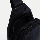 Сумка слинг мужская, искусственная кожа, отверстие для наушников, цвет чёрный - Фото 4