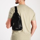 Рюкзак-слинг на молнии, 2 наружных кармана, цвет чёрный - фото 2890612