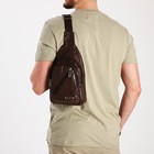 Рюкзак-слинг на молнии, 2 наружных кармана, цвет коричневый - фото 2890618
