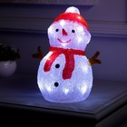 Светодиодная фигура «Снеговик» 15 × 16 × 10 см, акрил, 20 LED, батарейки АА × 3, свечение белое - фото 3892444