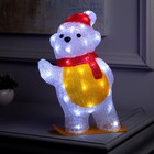 Светодиодная фигура «Мишка на доске» 25 × 35 × 19 см, акрил, 50 LED, 220 В, свечение белое - Фото 1