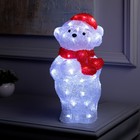 Светодиодная фигура «Медвежонок» 19 × 36 × 18 см, акрил, 50 LED, 220 В, свечение белое - фото 7067472
