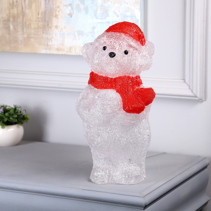 Светодиодная фигура «Медвежонок» 19 × 36 × 18 см, акрил, 50 LED, 220 В, свечение белое - фото 1907793731