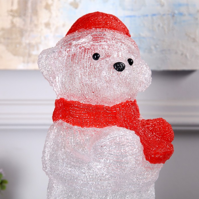 Светодиодная фигура «Медвежонок» 19 × 36 × 18 см, акрил, 50 LED, 220 В, свечение белое - фото 1907793732