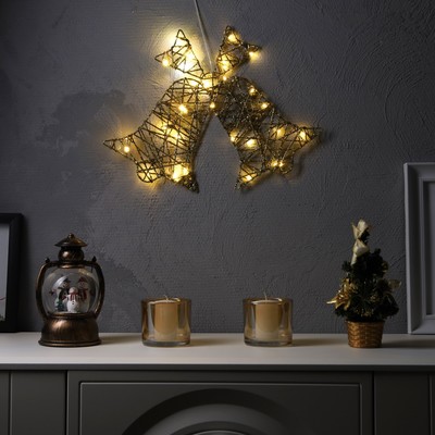 Светодиодная фигура «Колокольчики» 42.5×30 см, металл, от батареек ААх3, свечение тёплое белое