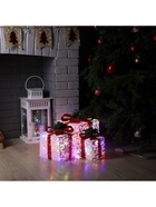 Светодиодная фигура «Цветные подарки» 15, 20, 25 см, текстиль, металл, 220 В, свечение мульти 9609091